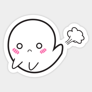 Ghost fart cute funny embarrassed Sticker